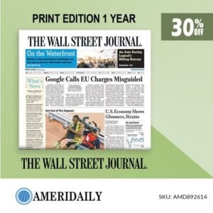 WSJ Print Subscription Delivery 6-days a week for 1 year SKU AMD892614