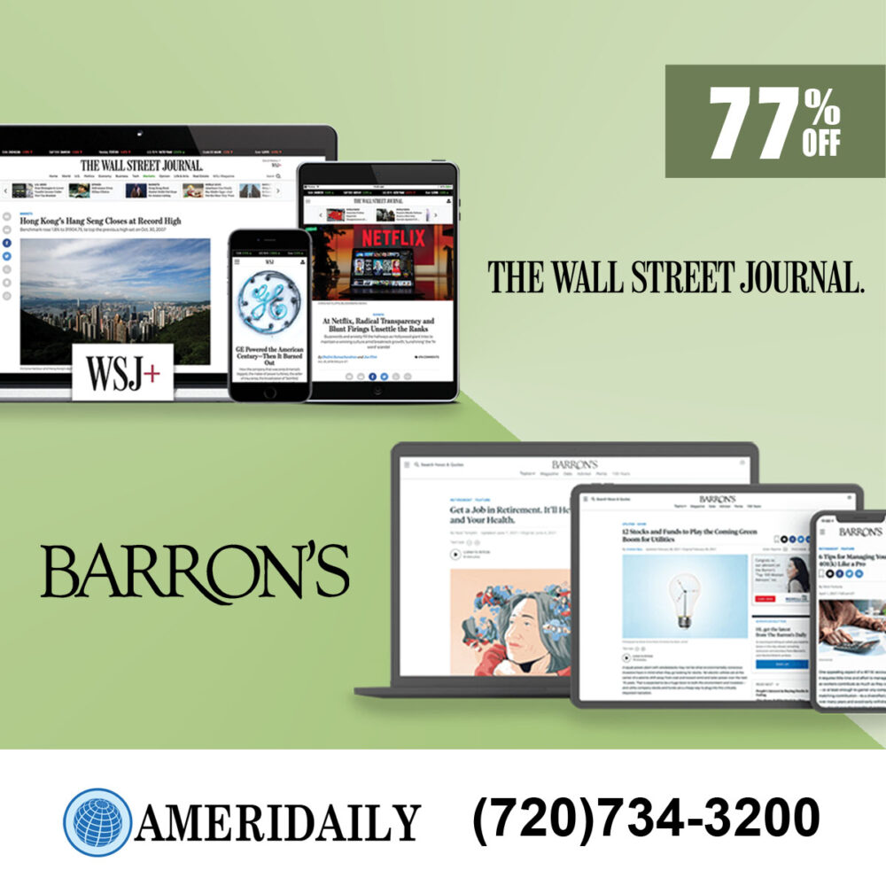 Wall St Journal News and Barron's Subscription 5-Year for $129