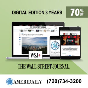 Wall St Jrnl Digital Subscription for 3 Years with a 70% Discount